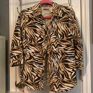 Baxter & Wells Stylish Zebra Print Blouse Size S